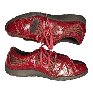 Power of Essentials Janine Sneakers Womens Size 7M Red Black Synthetic Lace Up